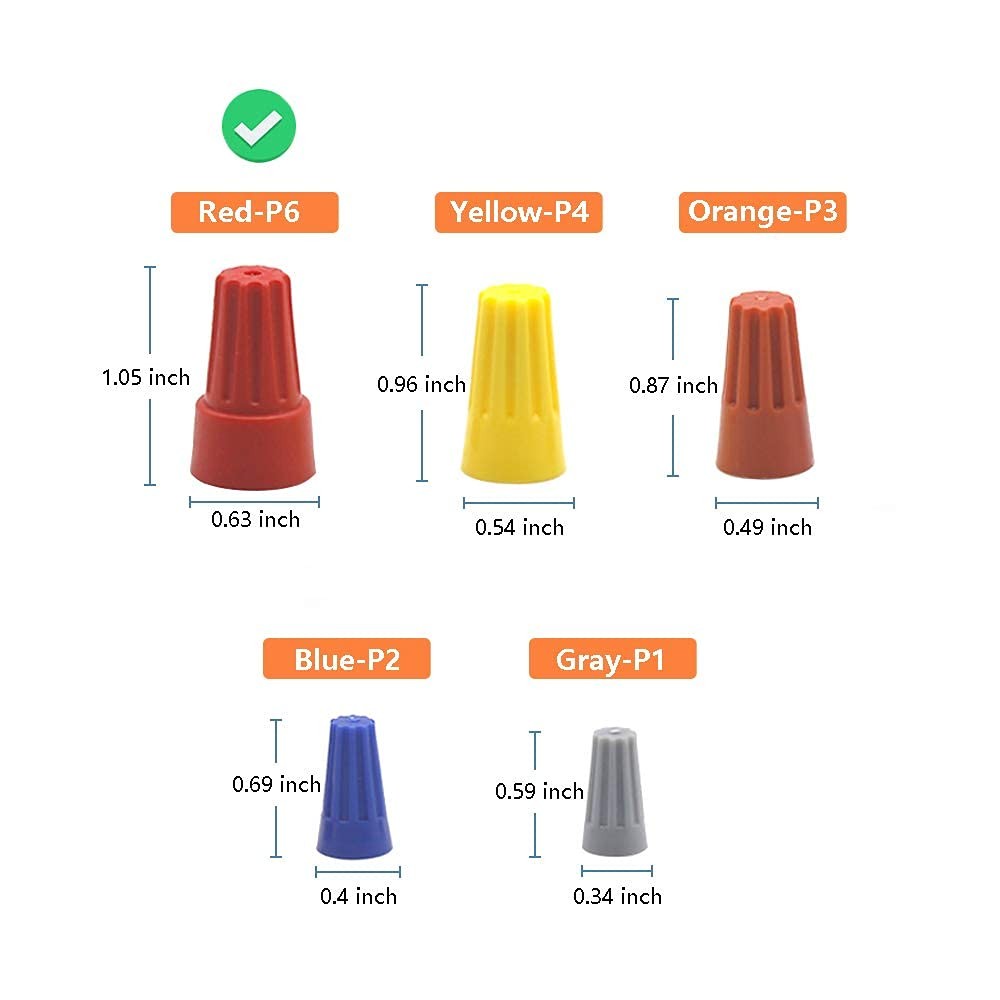 300 Pcs Red Electrical Wire Connectors Screw Terminals, with Spring Insert Tw...