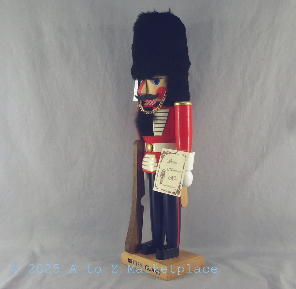 Vintage German Nutcracker NIB NOS Seiffener British Guard 16" #2