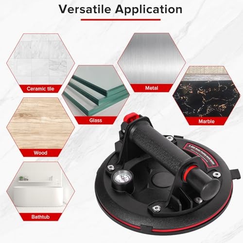 8"lass Suction Cup 662lbs Load Capacity Powerful Industrial 1pc with barometer