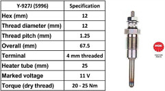 NGK 5996 Glow Plug Y-927J === SAME DAY DISPATCH