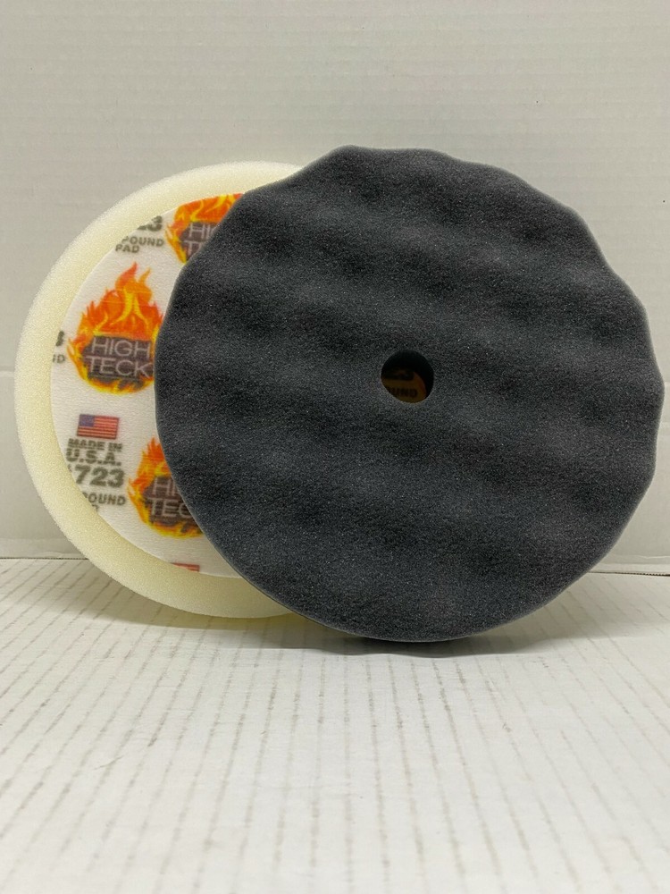 8" Waffle Foam White Compounding & Black Finishing Buffing Pad Combo Pack