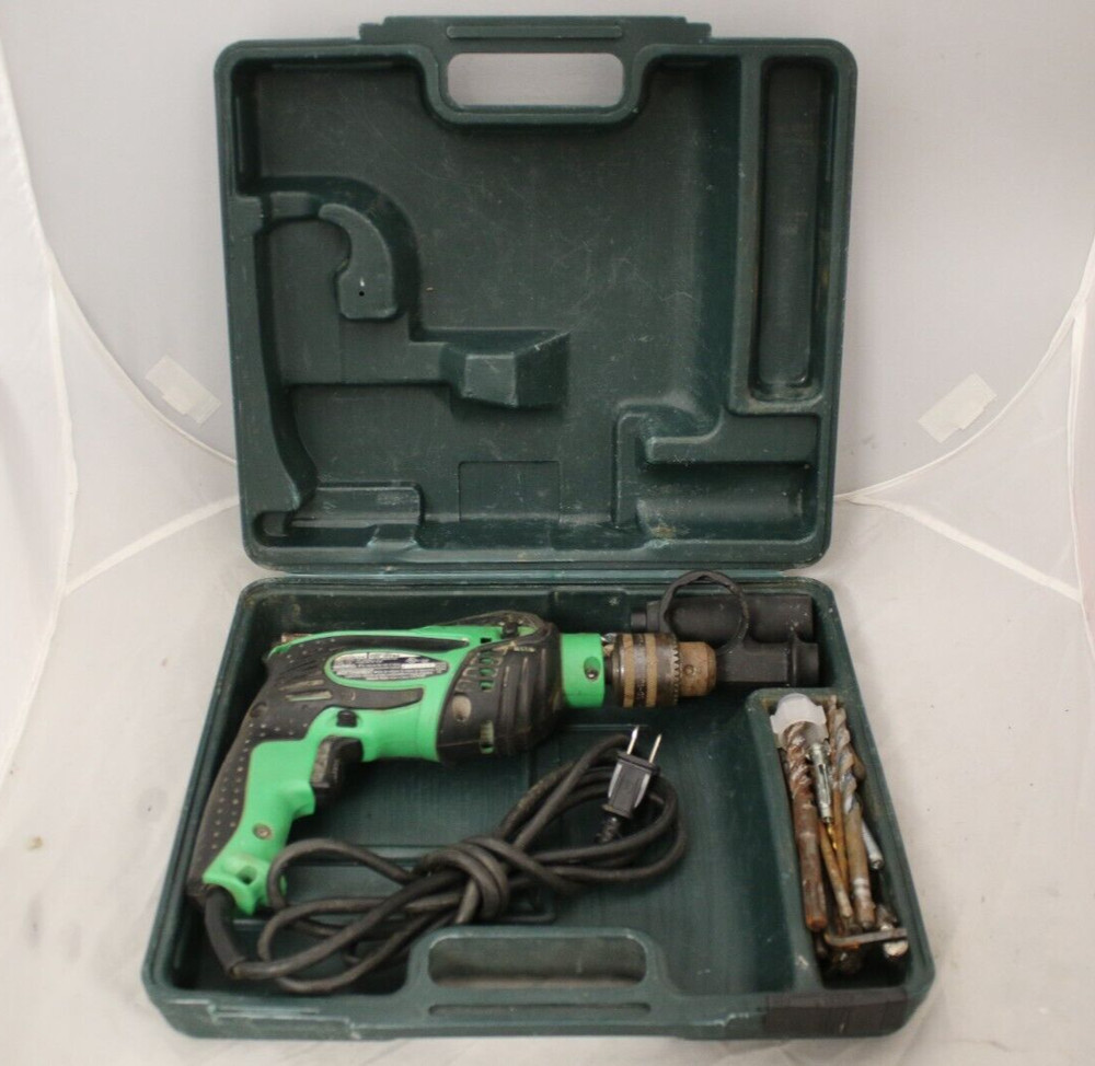 Hitachi Hammer Drill FDV 16VB2 W/ Case, auxiliary Handle, extra Drill Bits