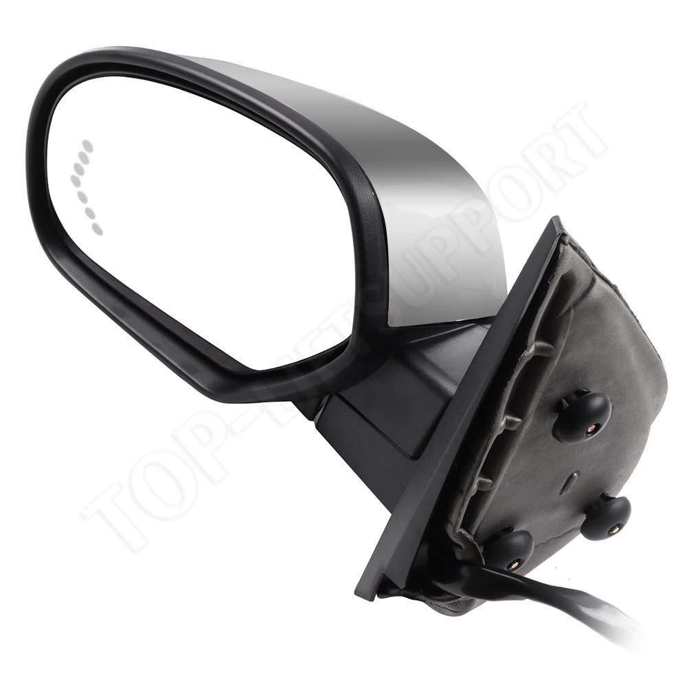 Power Heated For 07-13 Chevy GMC Chrome Memory Arrow Light Side Mirrors Pair