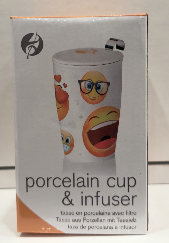 Doubled-walled Emoji Porcelain Cup & Infuser