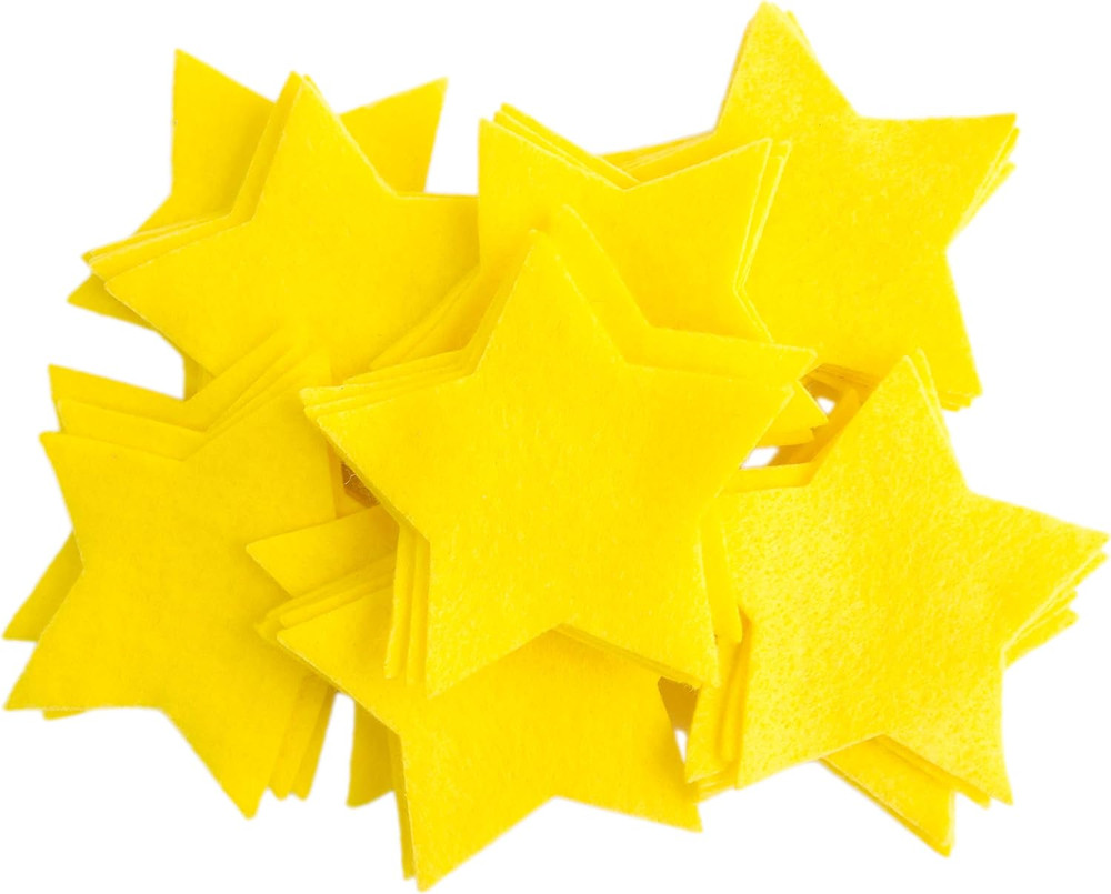 1 Inch 140Pc Felt Stars (Yellow)