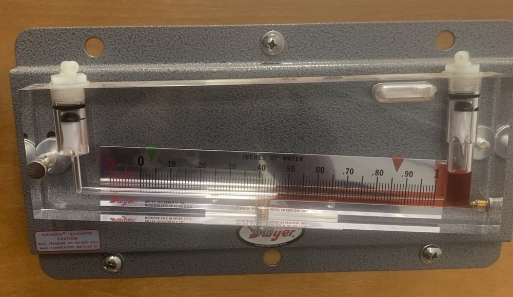 Airflow Measurement Systems Manometer Panel