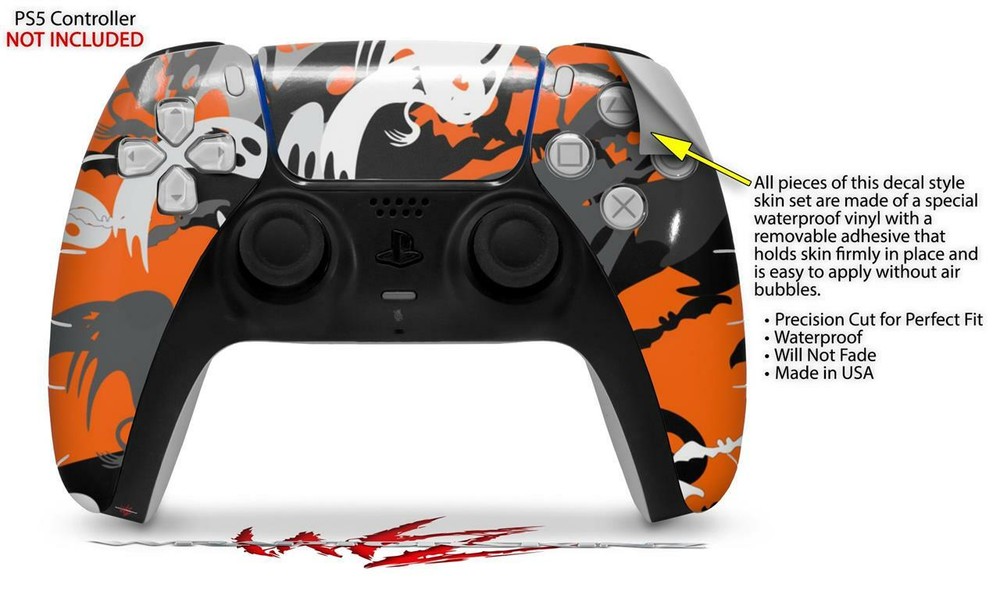 Skin Sony PS5 Controller Halloween Ghosts