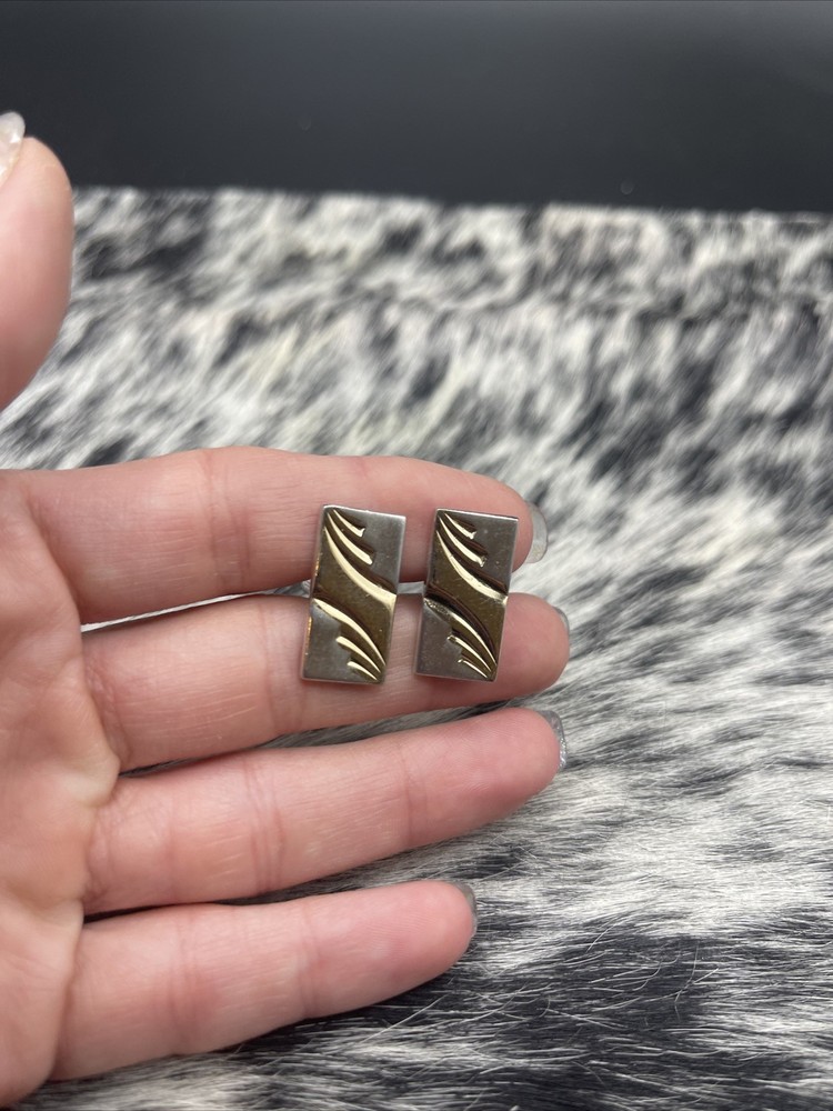 Stunning Silvertone Vintage Cuff Links #Q37