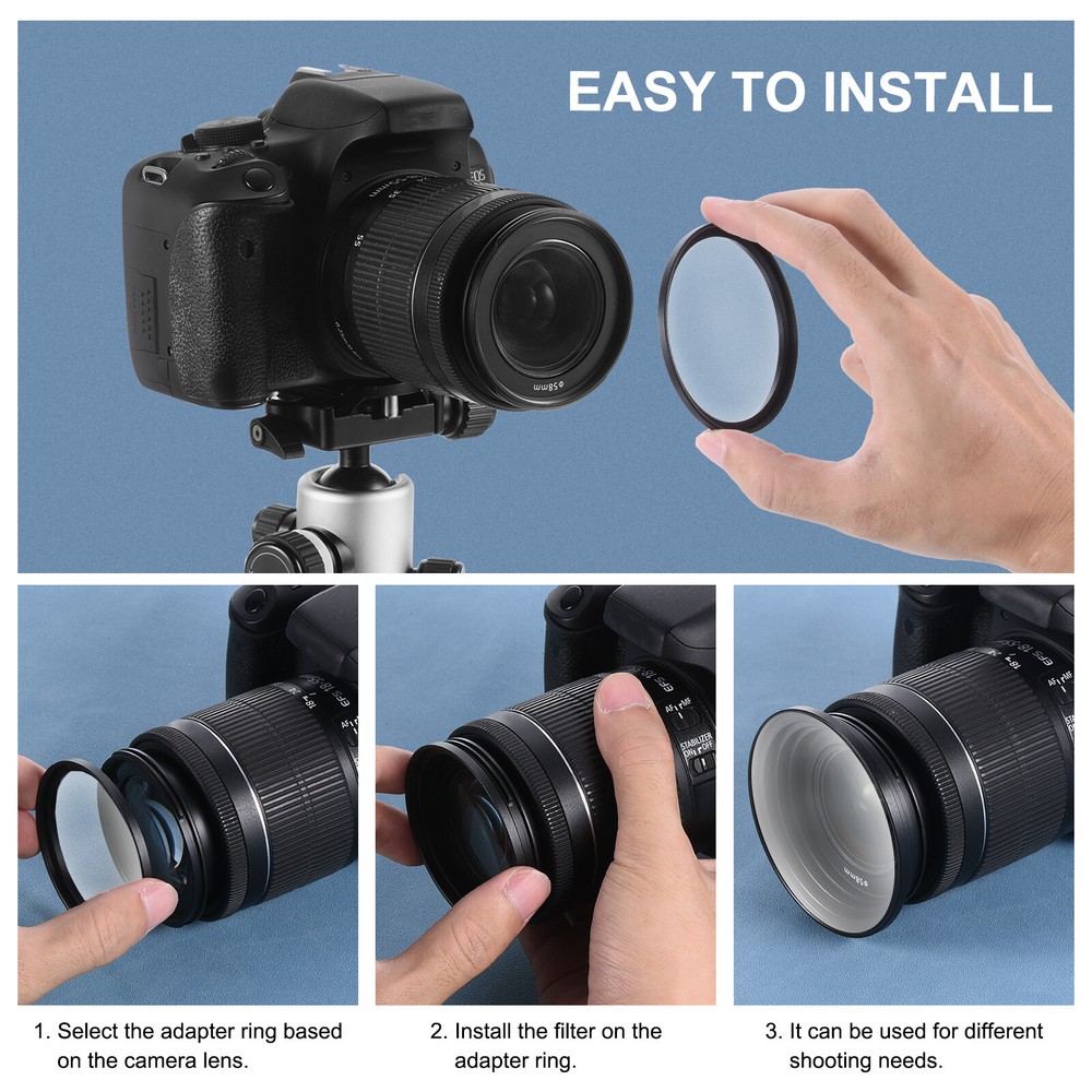 13pcs Metal Step Up Ring Camera Lens Filter Adapter Ring Aluminum