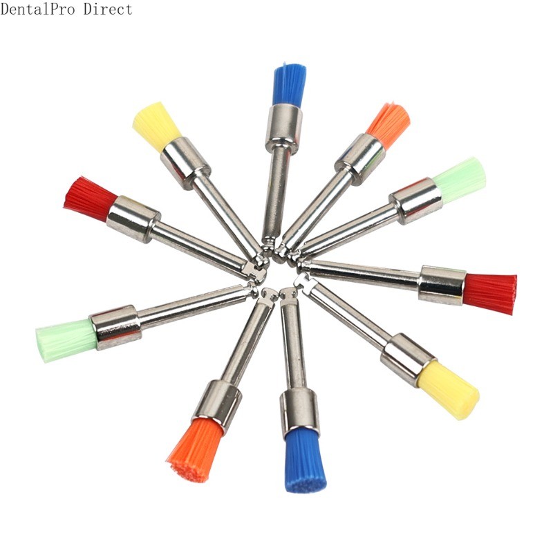 Dental Nylon Material Closure Flat Polishing Prophylaxis Brushes Latch RA-100PCS