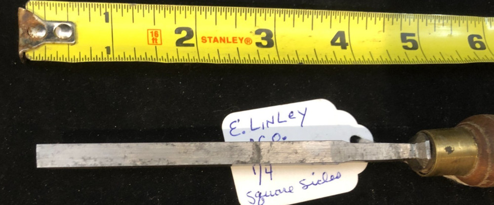 Vintage E. Linley 1/4" Wood Chisel Square sides