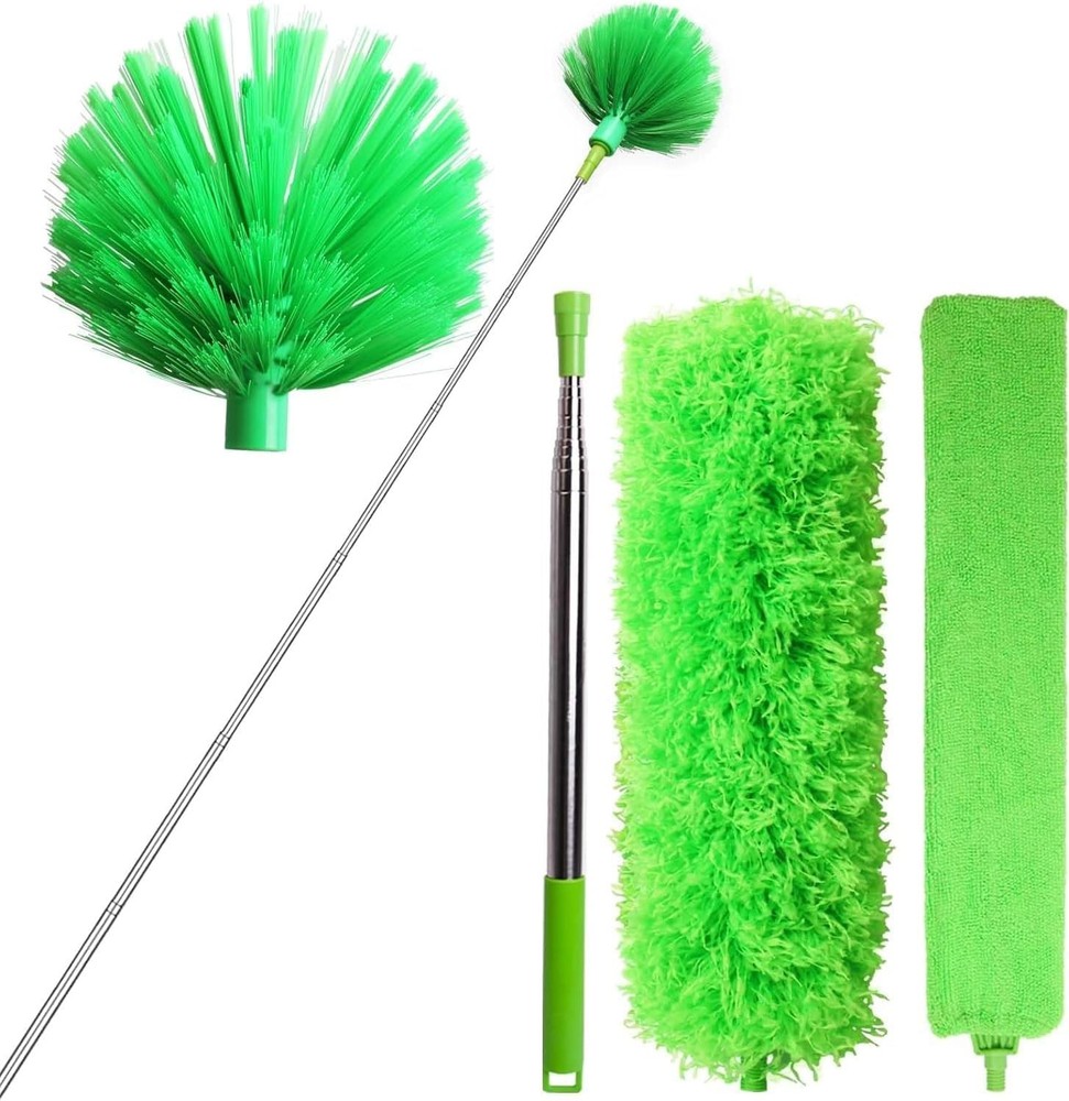 Cobweb Duster with Extension Pole, Ceiling Fan Duster with Long Handle, Spide...