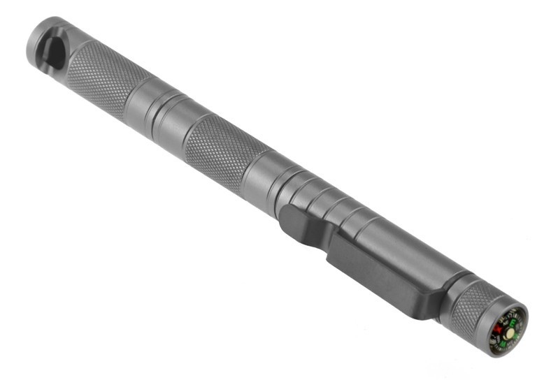 Sona5 in 1 Compact Survival Tool Matte Grey Compass Punch Striker Flint Whistle