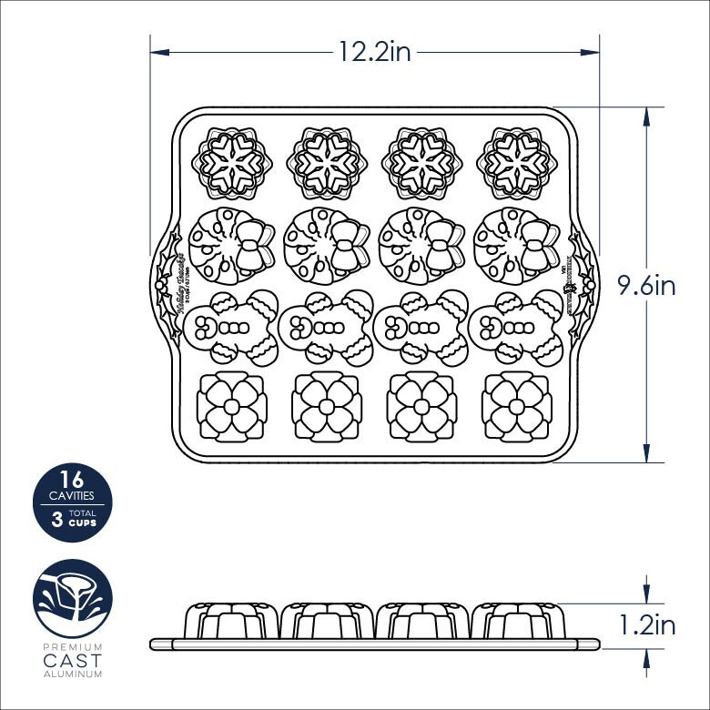 Nordic Ware Holiday Teacakes Cakelet Pan