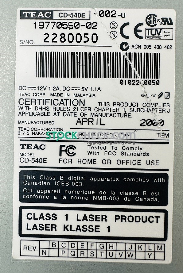 Teac 19770590-02 CD-ROM Drive