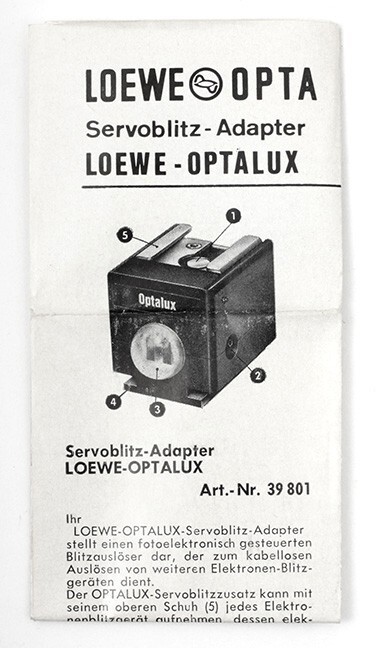 Loewe Opta Optalux Servo Flash Adapter Trigger