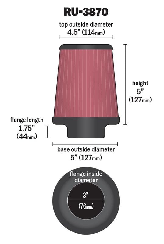 High-Flow Original Lifetime Universal Clamp-On Air Filter: High Performance,