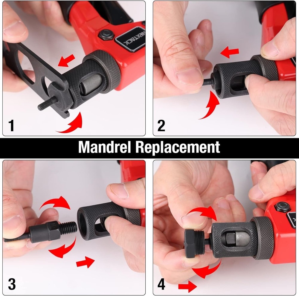 Rivet Gun Kit Tool Rivnut Thread Nut Setting Drill Bit Metric SAE Hand Riveting