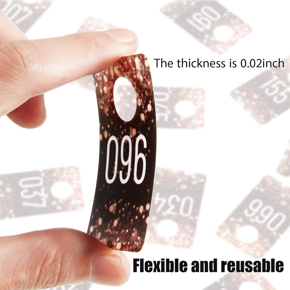 Live Plastic Number Tags, Consecutive Reusable Normal and Mirrored Image Numb...
