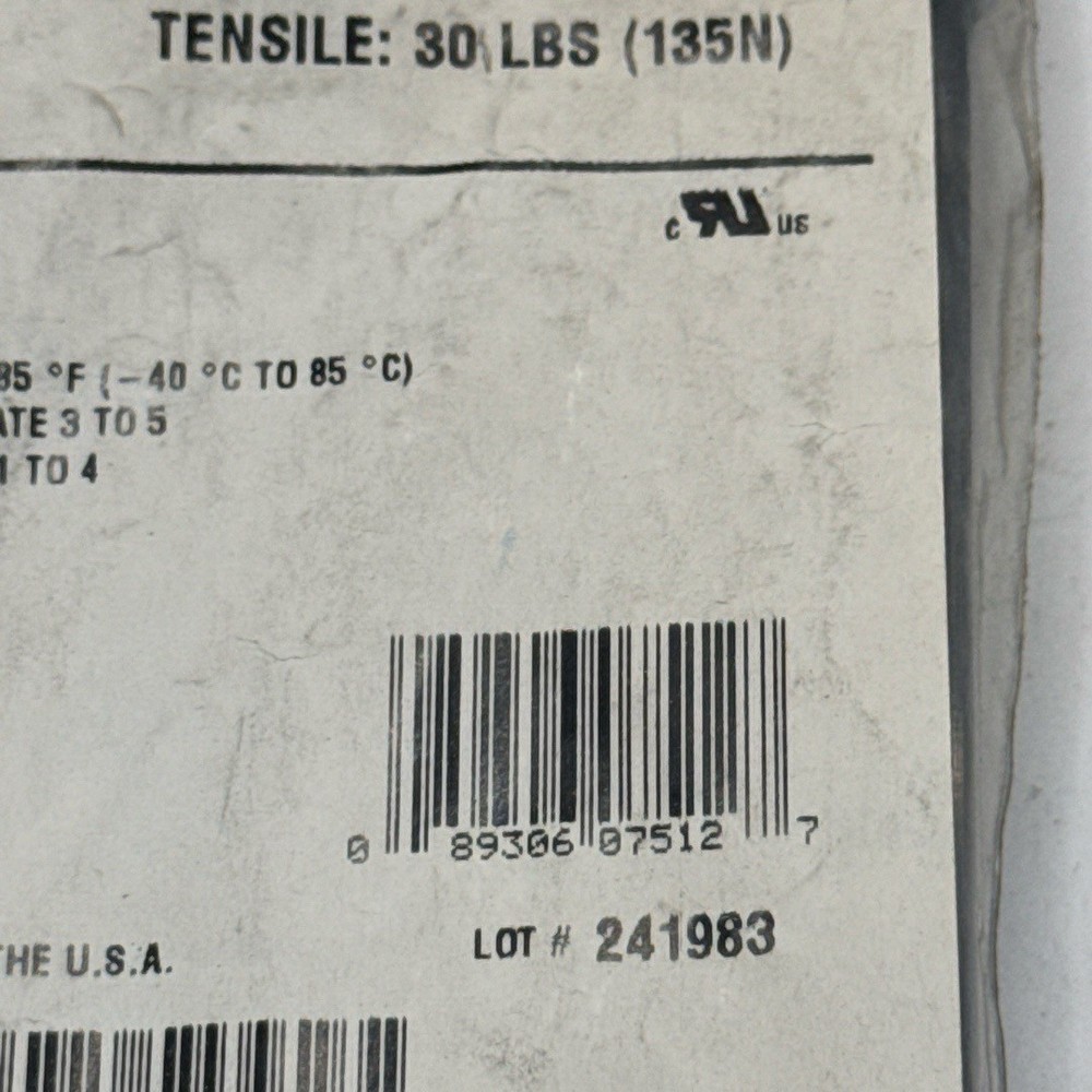 HellermannTyton Cable Zip Tie 6.3" T30MR0C2 30lb Tensile Self-Locking (100 Pack)