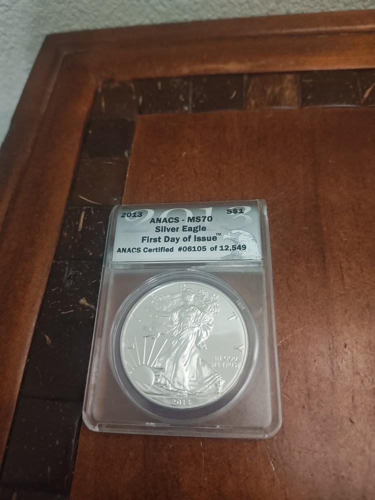 2013 Silver American Eagle .999 Fine Silver - ANACS Cert MS70 First Day Issue