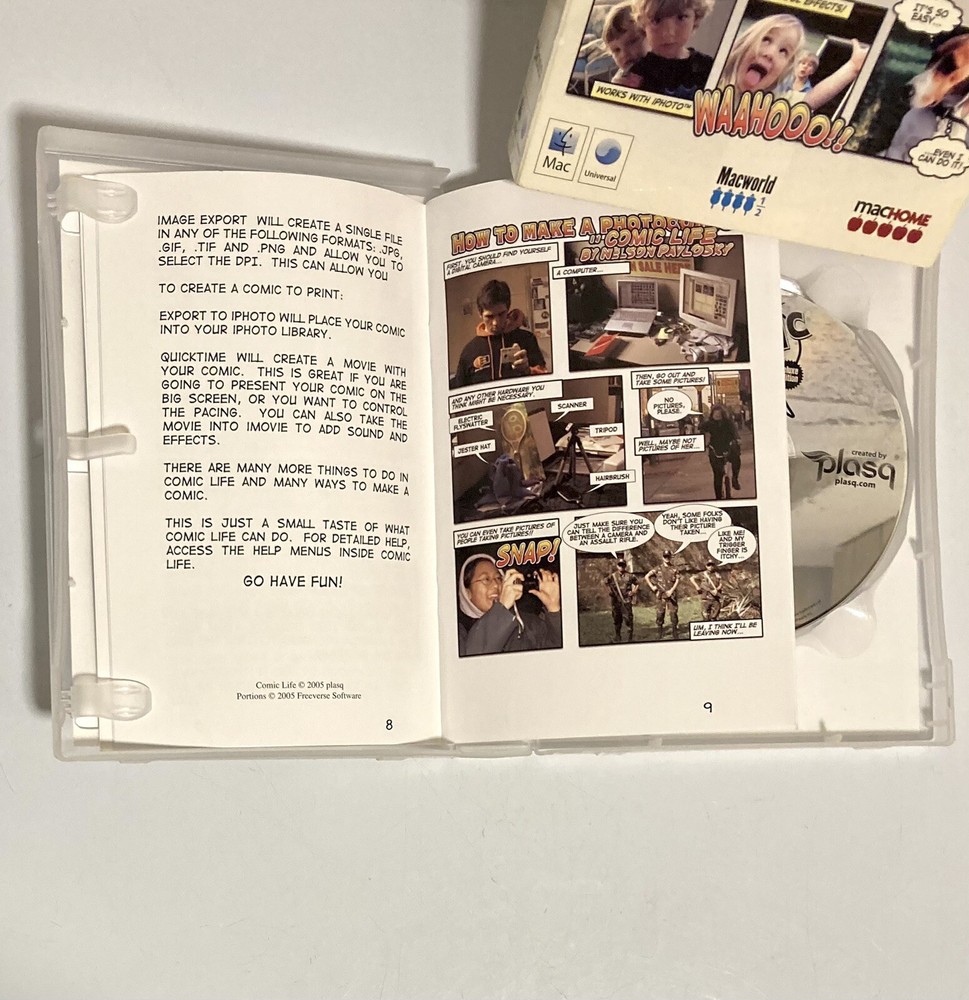 Plasq's Comic Life Deluxe Edition for Mac (Universal), 2006, with Key Code