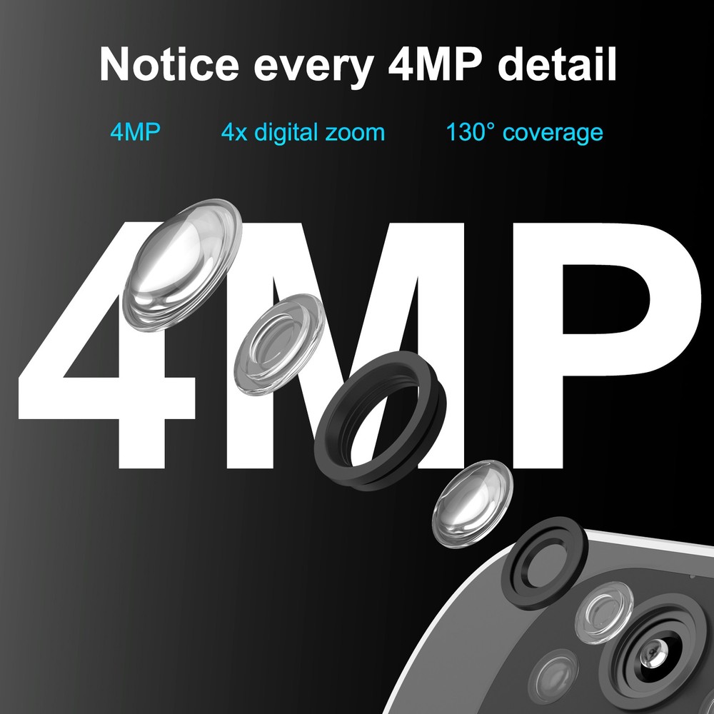 ARCCTV 4MP Solar 100%Wireless Security Camera 4-Pack -Smart Human Detection,IP66
