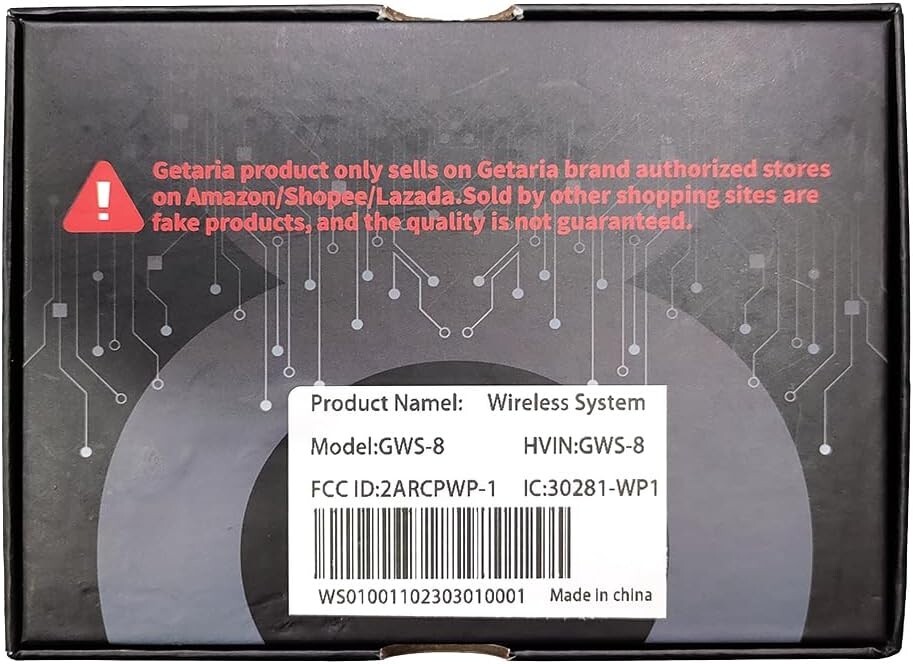 Used Getaria 2.4GHZ Guitar Wireless System,Transmitter Receiver