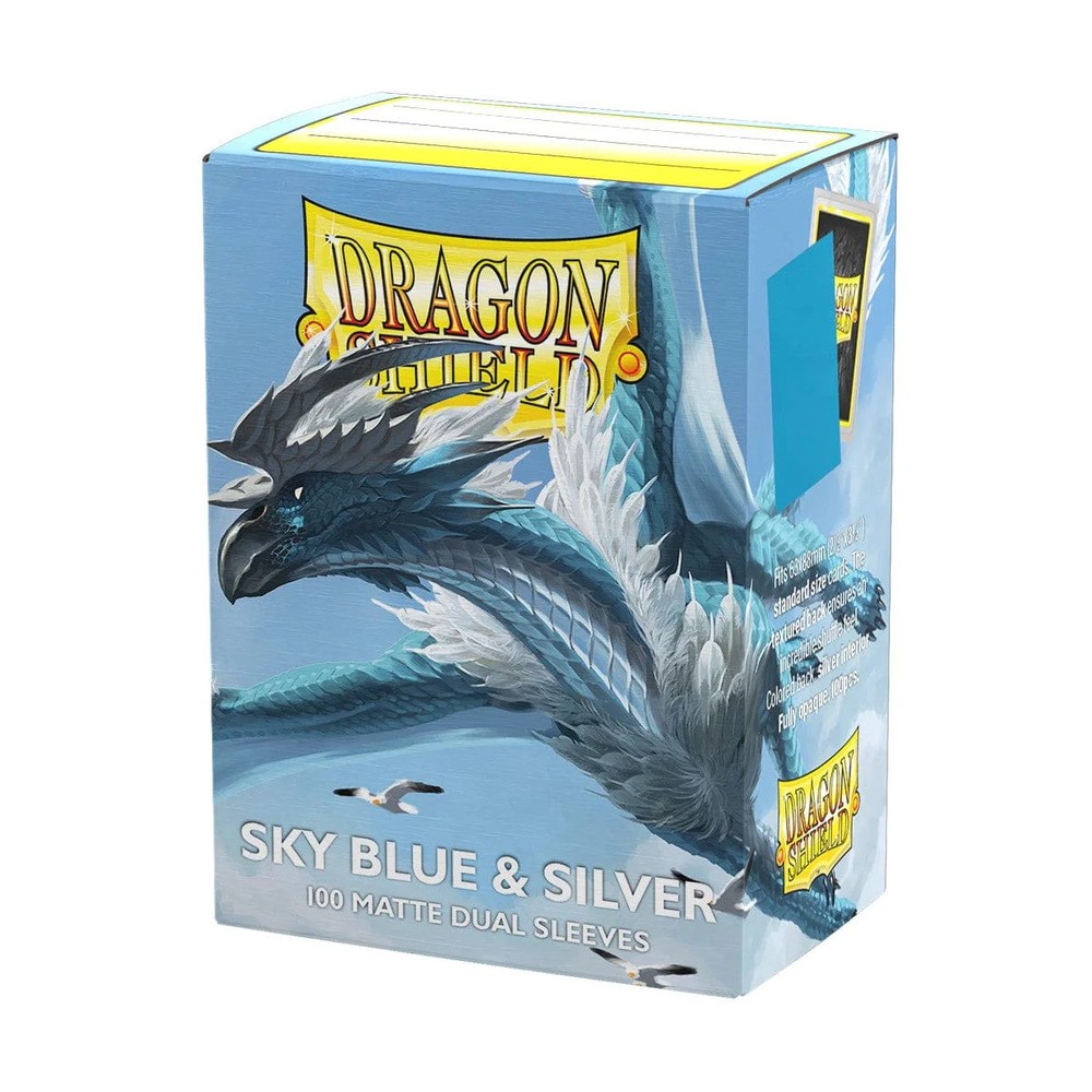 Dragon Shield Dual Matte Sky Blue & Silver (100ct)