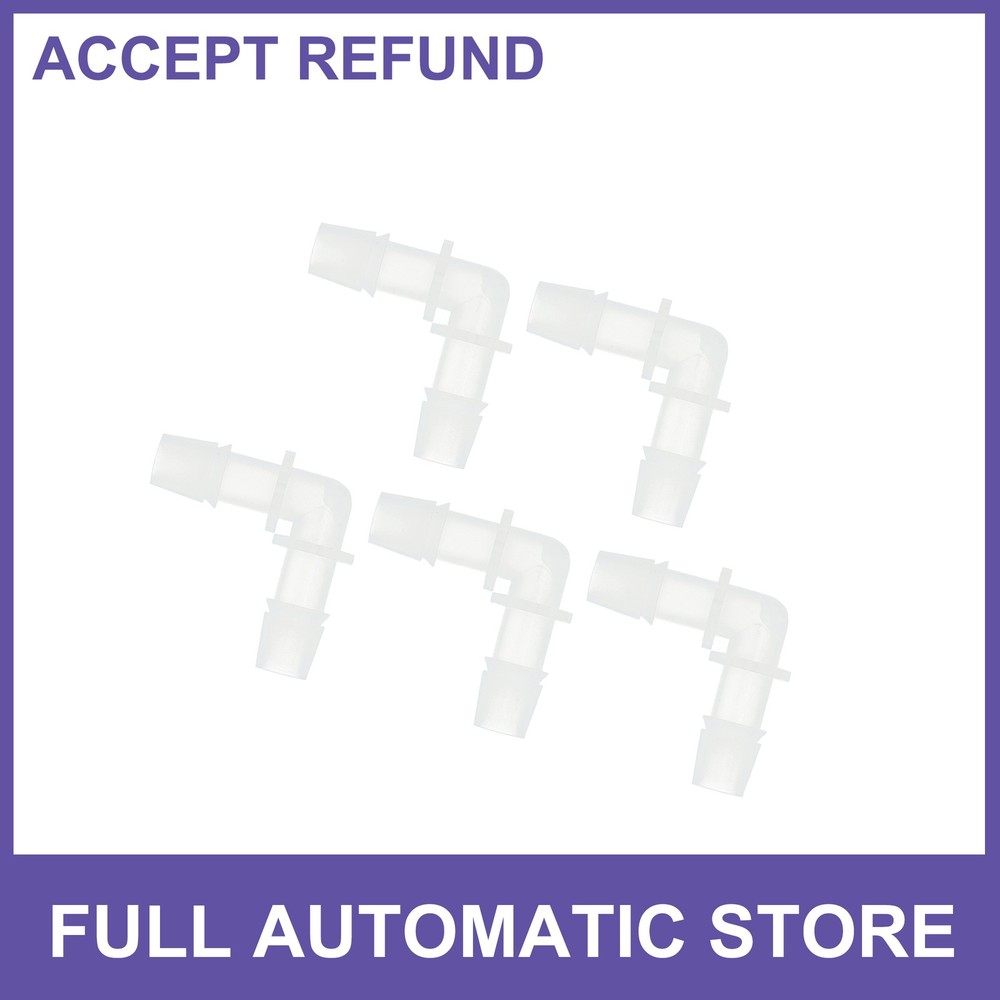 Plastic Hose Barb Fitting 7/16" Hose Barb 90 Degree Elbow L Fitting Clear