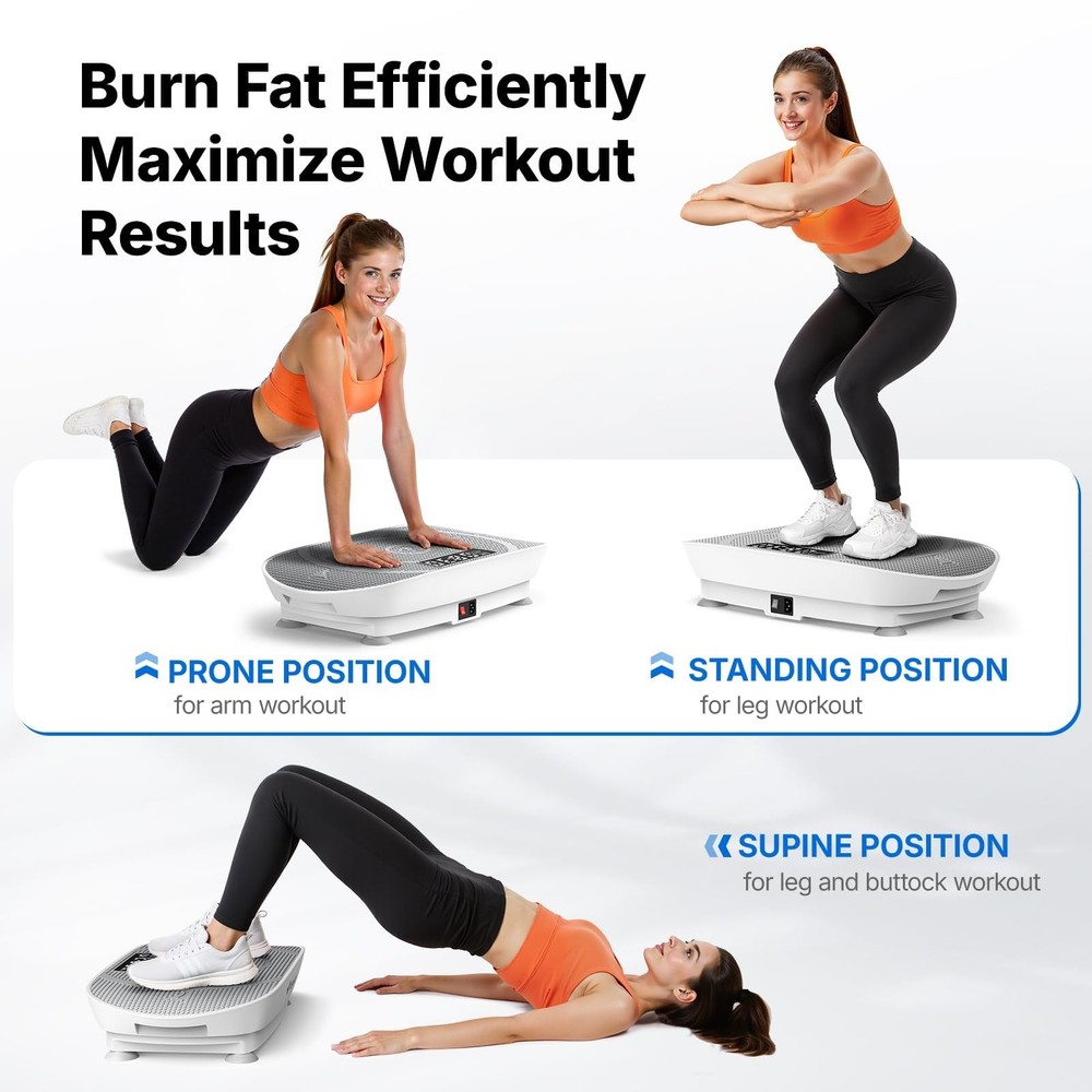 MERACH Vibration Plate Exercise Machine, Curved Plate Lymphatic Drainage