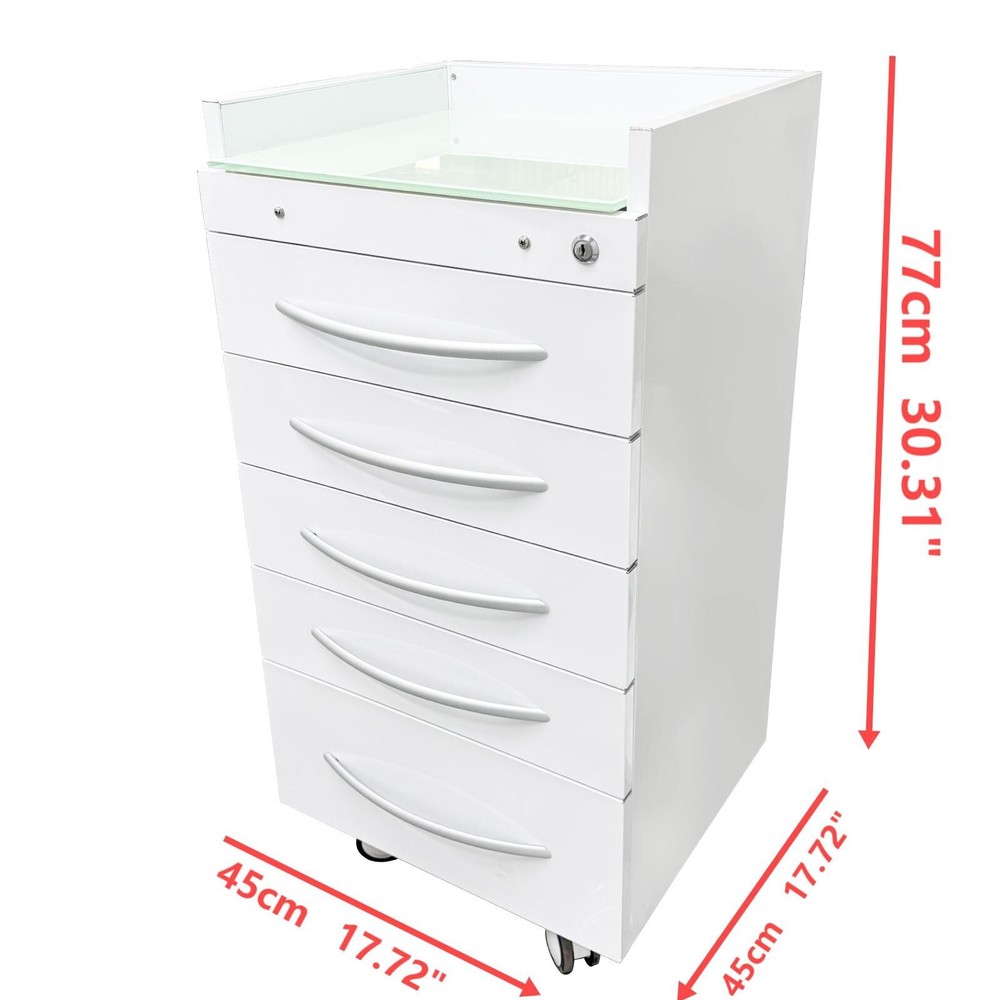 5 Drawers Versatile ABS-Structured Side Cabinet Portable Side Office Home