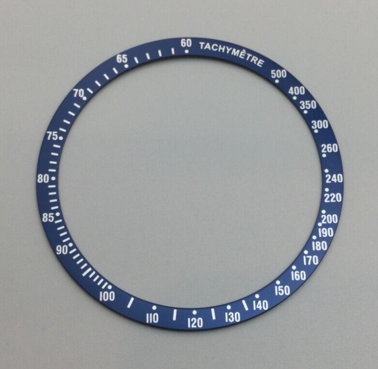 40.7MM BLUE/SILVER BEZEL INSERT FOR OMEGA TACHYMETRE SPEEDMASTER