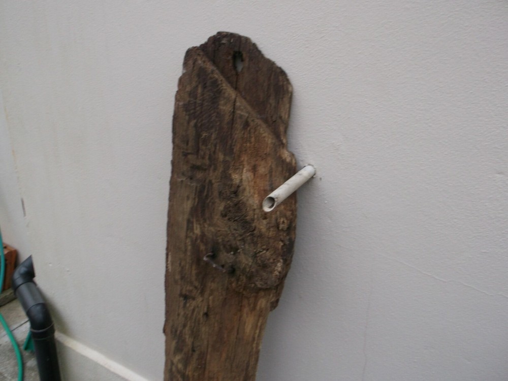 Structural solid Oak Bracing section from C17th cottage with peg hole etc