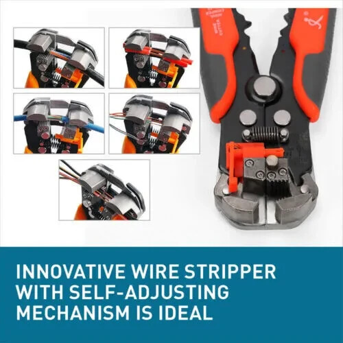 Wire Strippers Stripping Cable Cutter Plier Multi-function Handle Tool 10-24 AWG