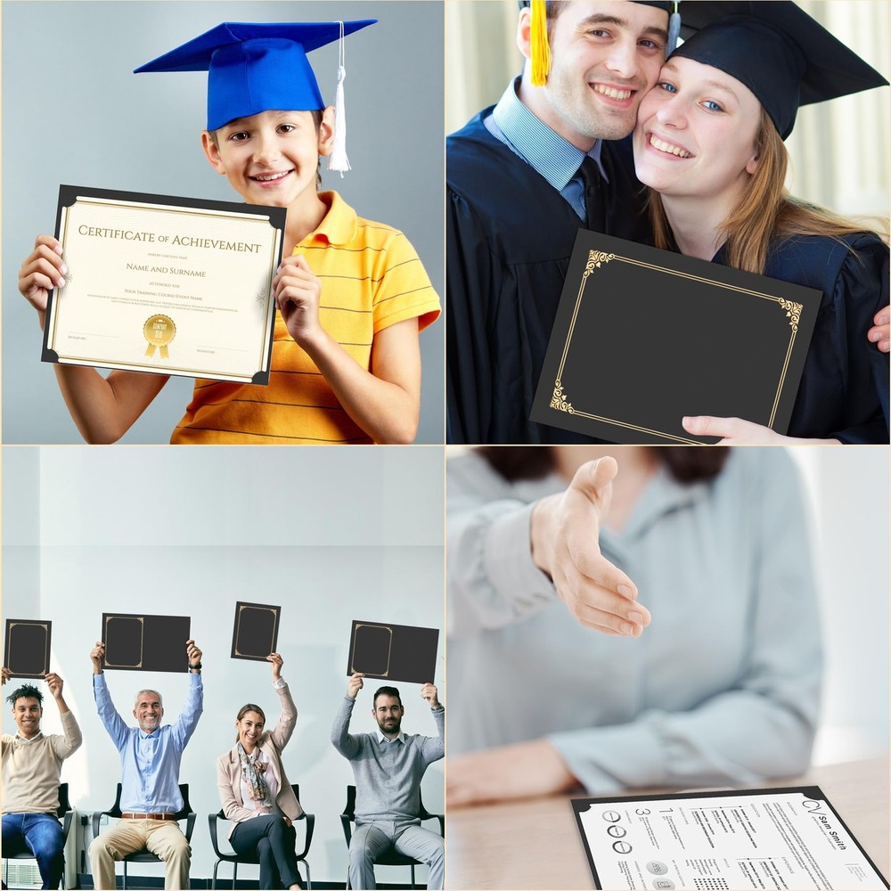 HAUTOCO 50 Pcs Certificate Holders, Black Diploma Folders Document