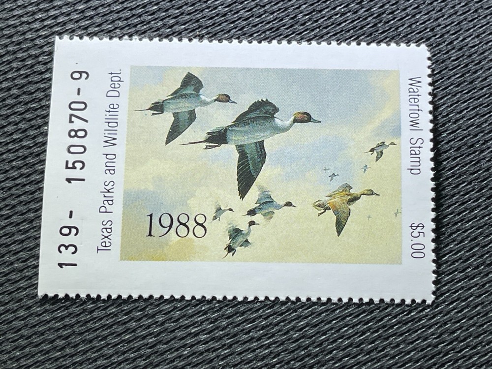 1988 Texas State Pintail Duck Stamp - Mint OG NH
