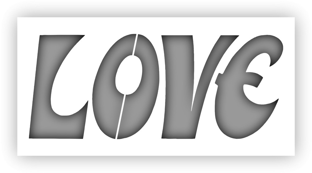 Love Word #1 Stencil - Choose a Size - Laser-Cut Reusable Plastic