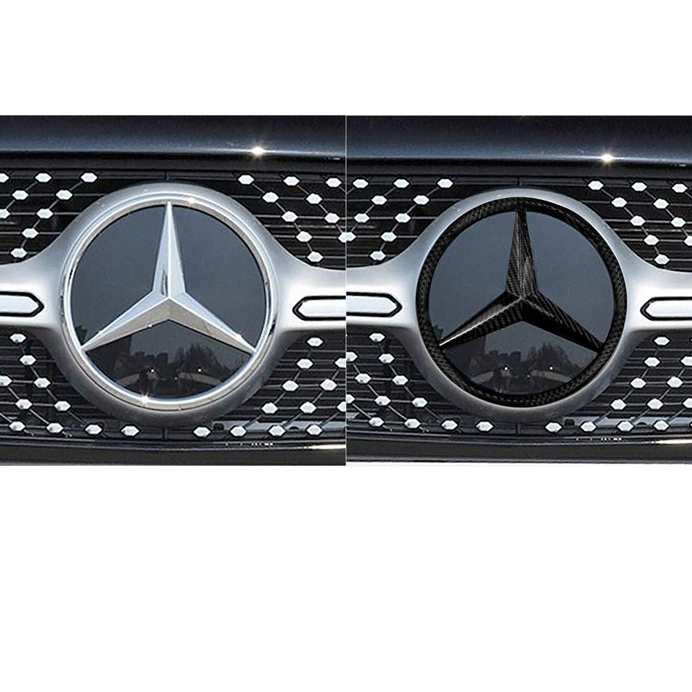 20.5CM Black Front Grille Emblem Star Badge For A B C E GLA GLB GLK