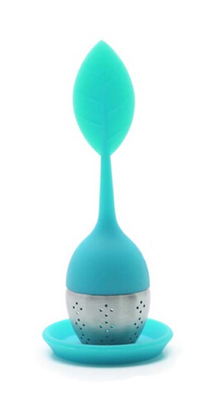 Tea Leaf Silicone Stainless Steel Tea Infusers with Drip Tray 3 Pack