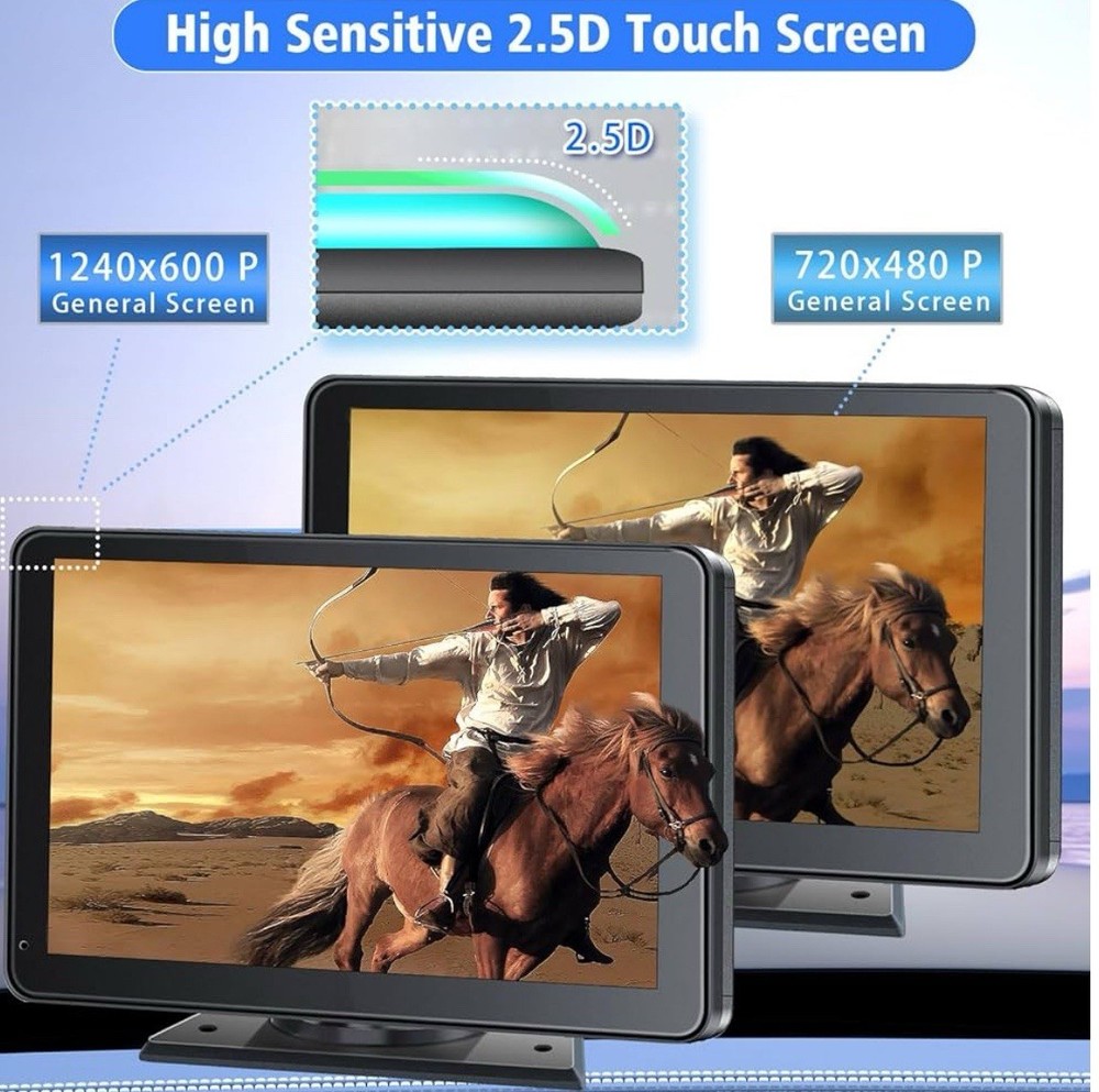 Portable Wireless Apple CarPlay and Android Auto 7" IPS Touch Screen for Car