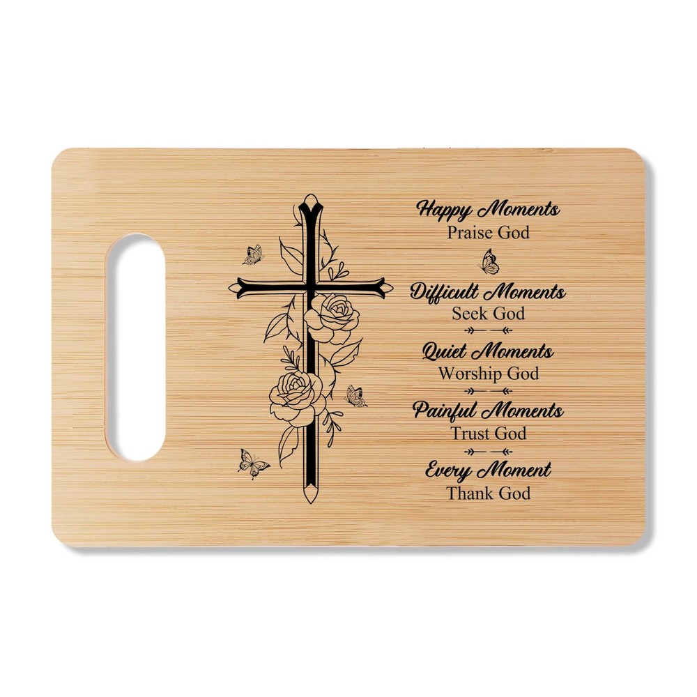 Christian Cutting Board Gift, Bible Verse Cutting Board Home Kitchen Decor, E...