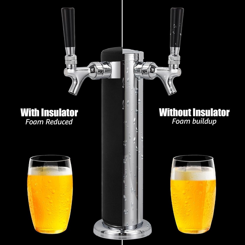 Kegerator Tower Insulator for Standard 3” Double Tap Beer Insulation