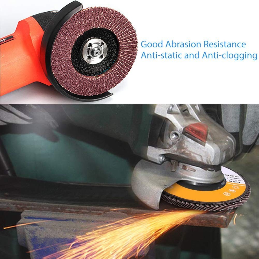 20-Pack Flap Discs 4.5" for Angle Grinders - Aluminum Oxide Variety