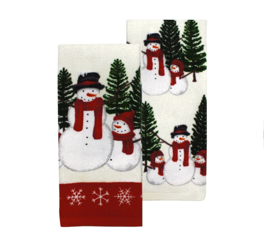 Scenic Snowman Kitchen Towel 2pk.