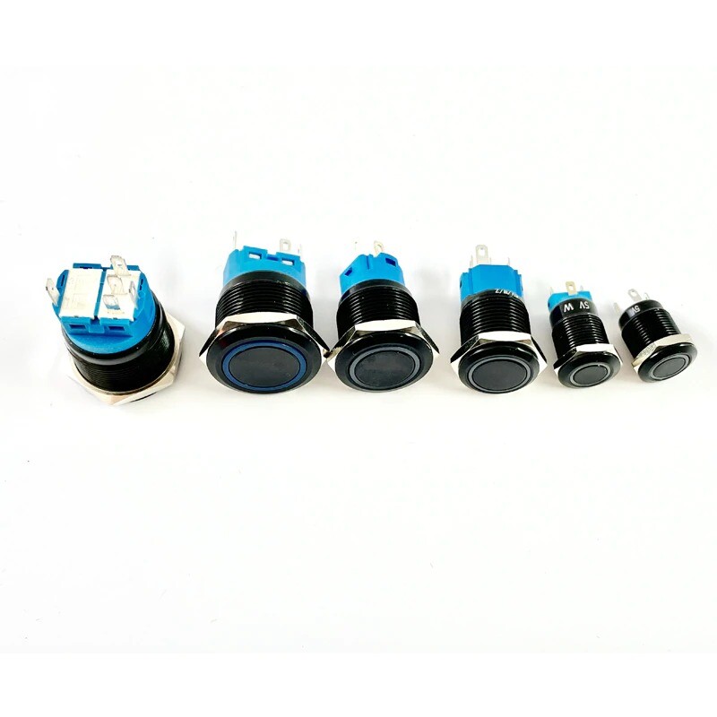 Metal Black Push Button Switch LED Momentary Latching Pc Boat Car Light Switch