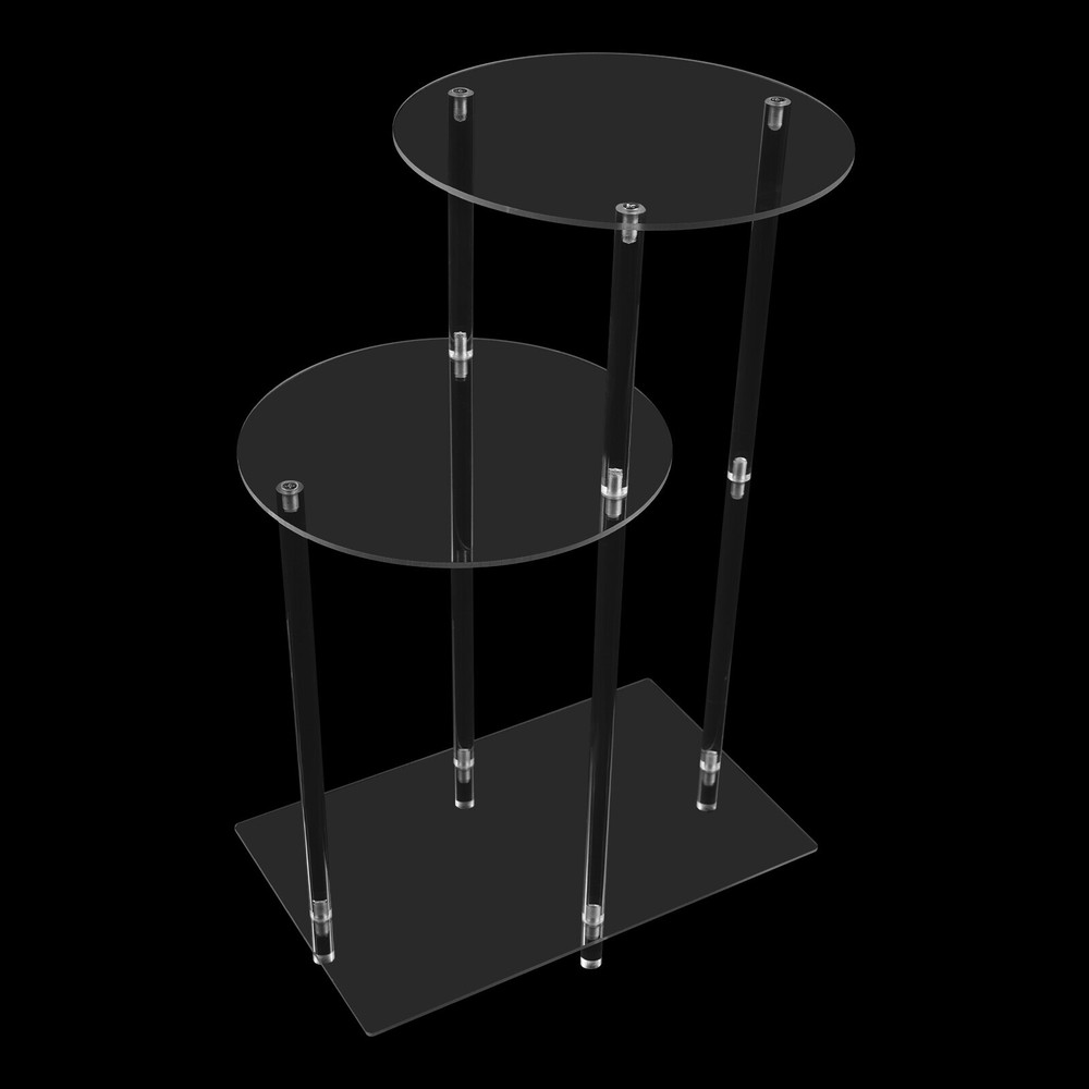 Side Table Home Bedside Table with Open Storage Shelf Indoor Clear Side Table US