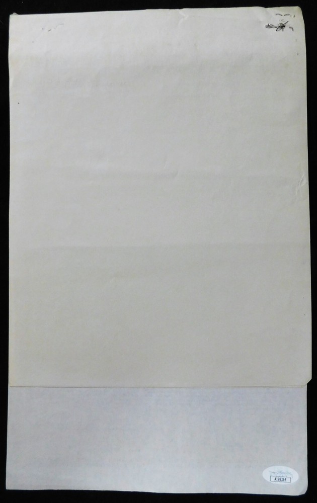 Joan Bennett Actress Signed Typed Never Too Late Contract JSA Authenticated