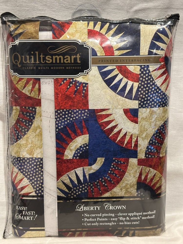 QUILTSMART LIBERTY CROWN Mattie Rhoades Pattern & Printed Interfacing NEW $52