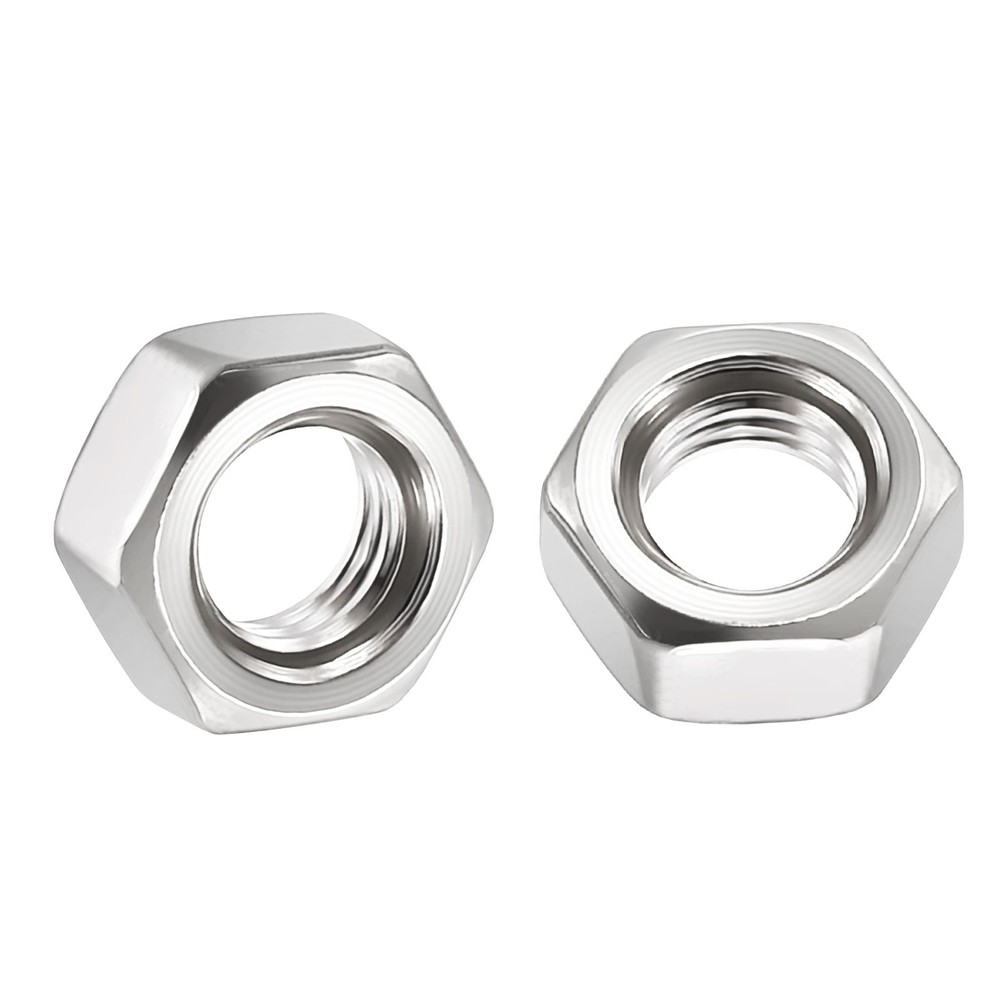 25pcs Hex Nuts - [M5-0.8] 304 Stainless Steel 18-8 Hardware Nuts, Silver
